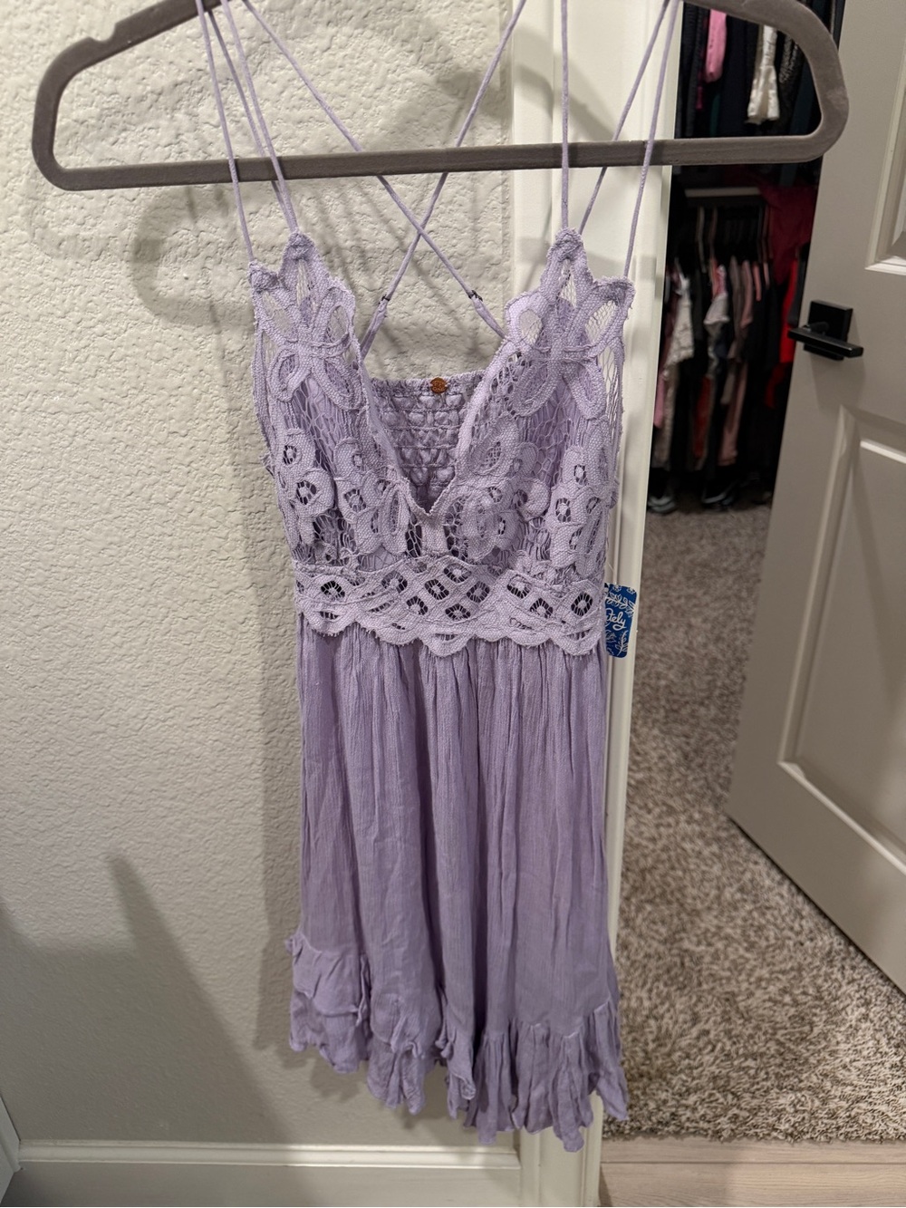 FREE PEOPLE Adella NWT Lace-Trim Lavender Slip Dress